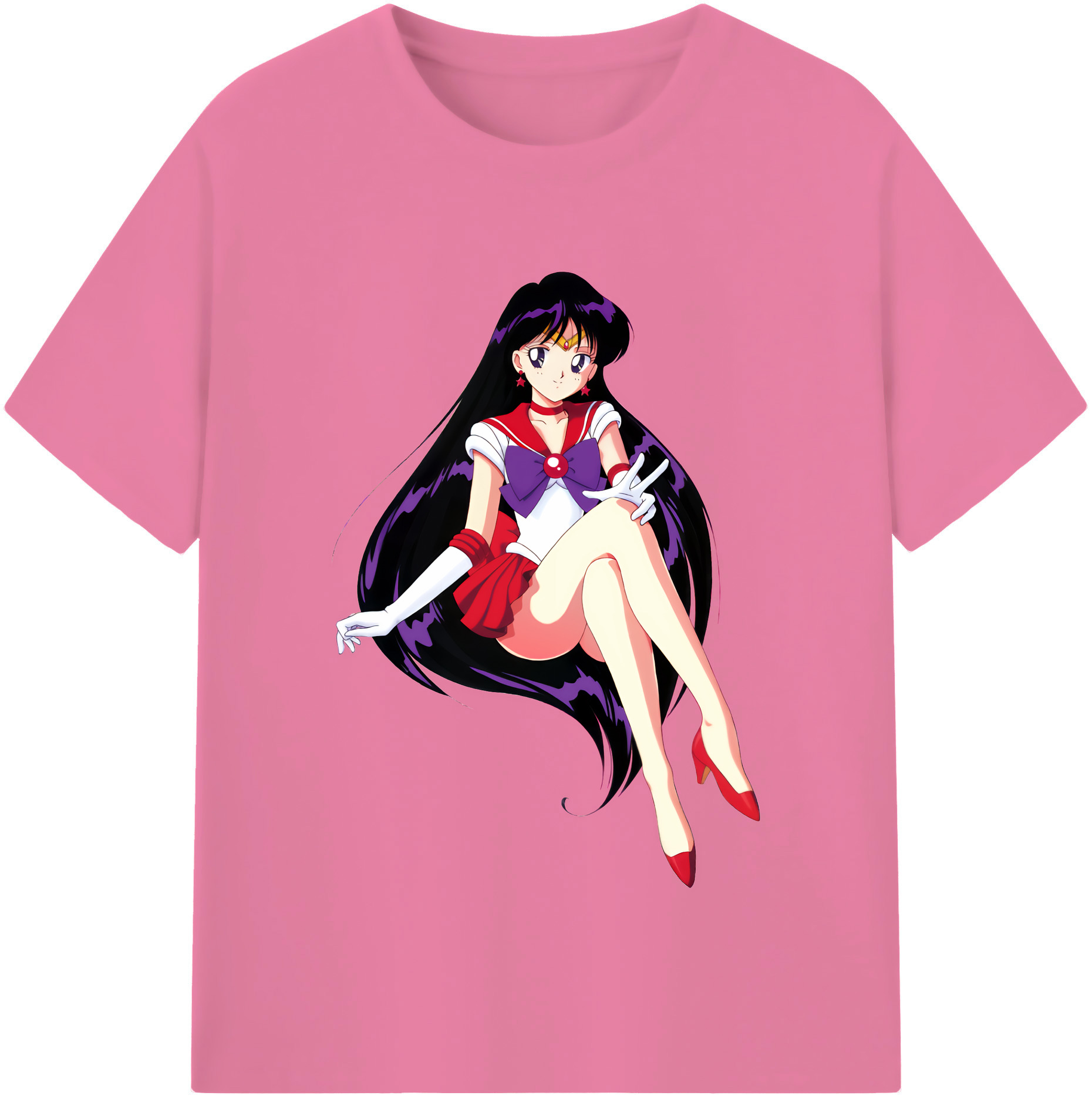 （画像用） 美少女戦士セーラームーン 火野レイ ひの レイ Sailor Moon Hino Rei （セーラーマーズ,Sailor Mars） 綿100％半袖Tシャツ（フロントプリント）